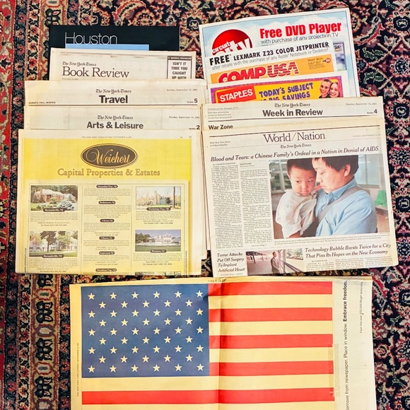 Sunday, 9/16/2001 edition of The New York Times - Picture 4 of 5